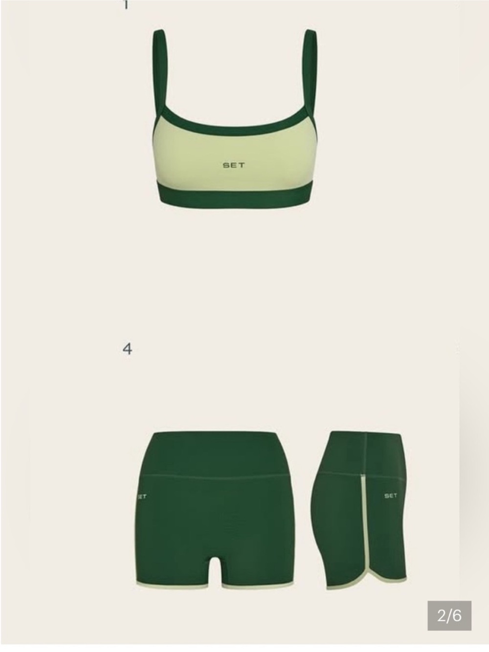 SET Active Two-Tone Green Sports Bralette - Picture 2 of 3